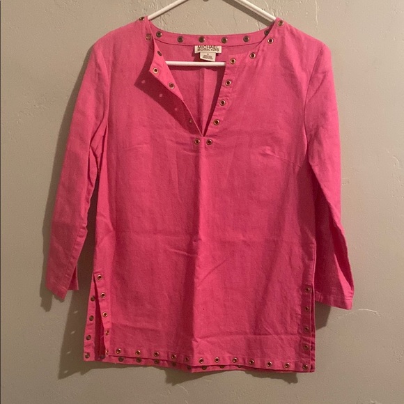 MICHAEL Michael Kors Tops - MICHAEL Michael Kors Pink Tunic with Gold Accents Woman Small